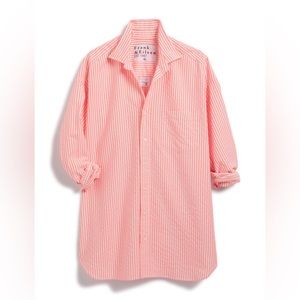 Frank & Eileen Mackenzie Button-Up in Neon Pink Stripe